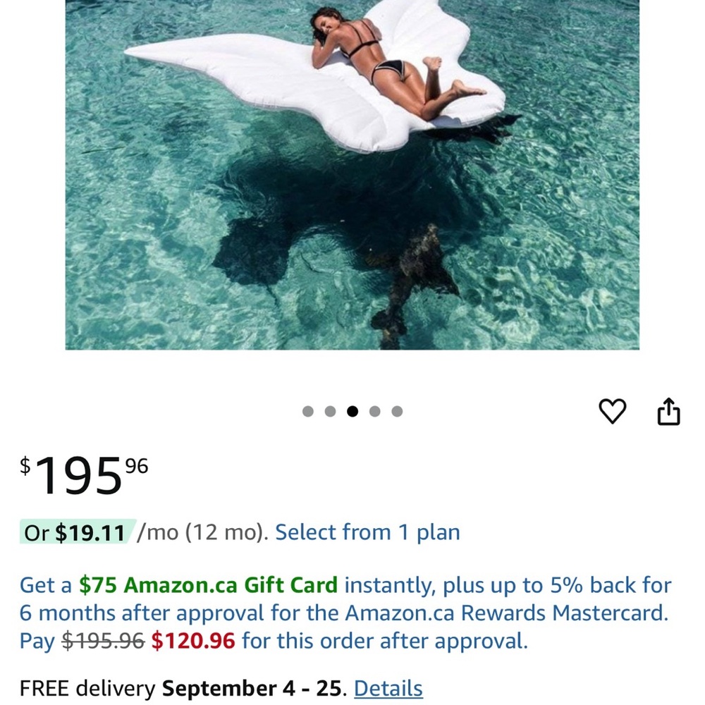 Giant Angel Wings Pool Float - Picture 6 of 9